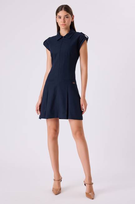 Fever - Yakalı diz üstü elbise