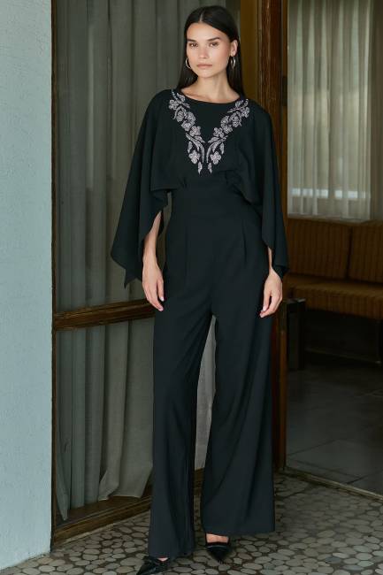 Fever - İşleme detaylı siyah tulum