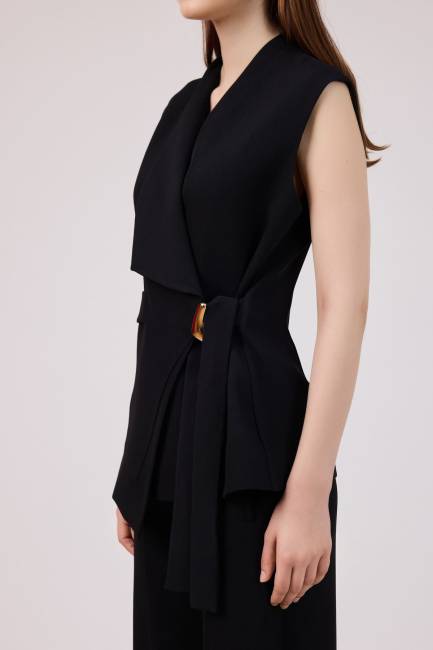 Asimetrik yakalı yelek - Thumbnail