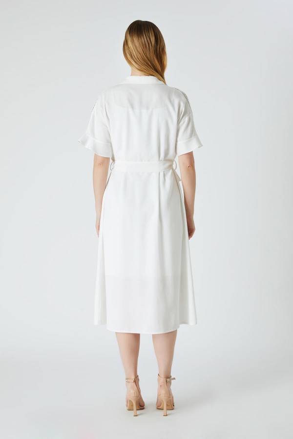 Bağlamalı tencel elbise