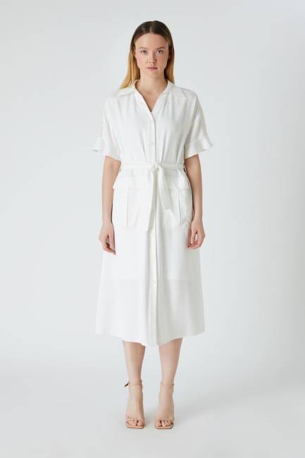 Fever - Bağlamalı tencel elbise