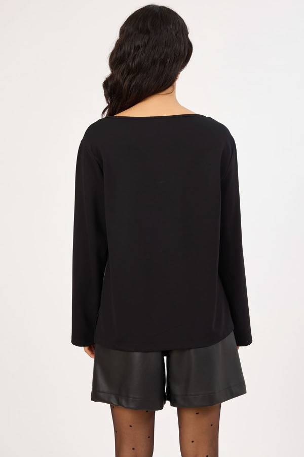 Baskılı örme bluz