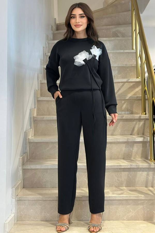 Beli bağcıklı likralı pantolon