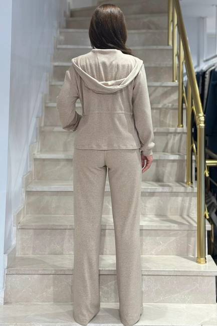 Beli bağcıklı örme pantolon - Thumbnail