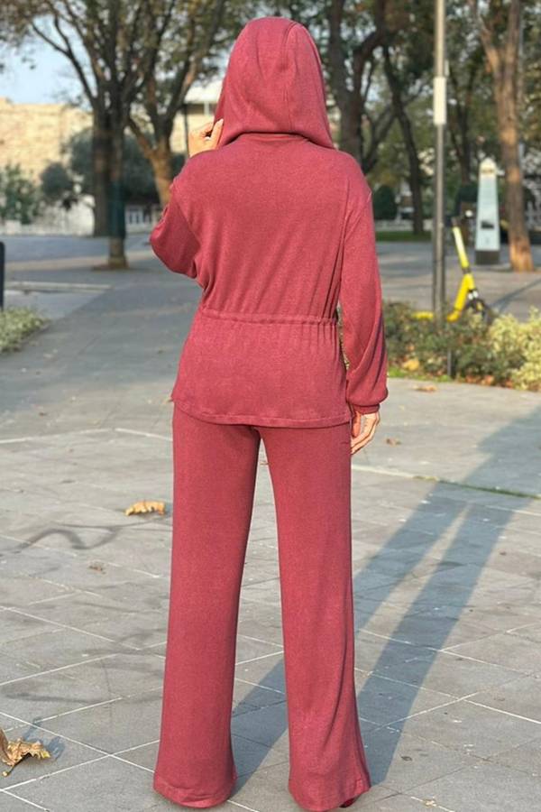 Beli bağcıklı örme pantolon