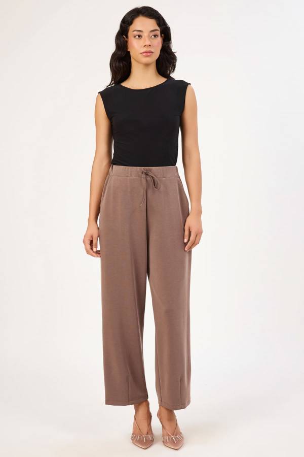 Fever - Beli bağcıklı soft dokulu pantolon Fever - Beli bağcıklı soft dokulu pantolon