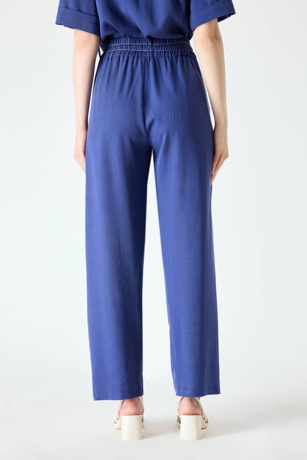 Beli bağcıklı soft viskon pantolon