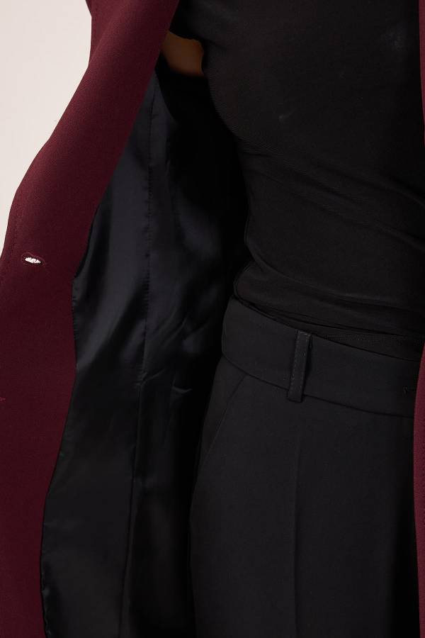 Blazer formlu likralı maksi ceket Blazer formlu likralı maksi ceket