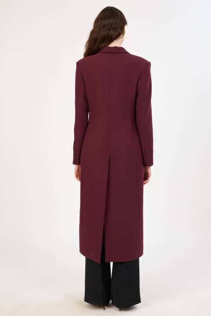 Blazer formlu likralı maksi ceket - Thumbnail