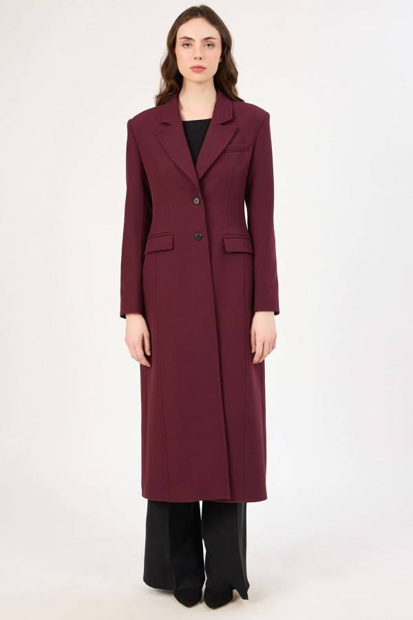 Blazer formlu likralı maksi ceket Blazer formlu likralı maksi ceket