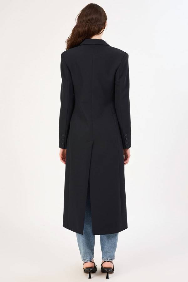 Blazer formlu likralı maksi ceket Blazer formlu likralı maksi ceket