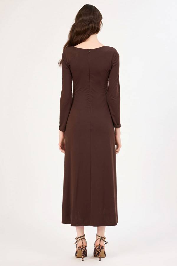 Büzgü detaylı likralı örme elbise Büzgü detaylı likralı örme elbise