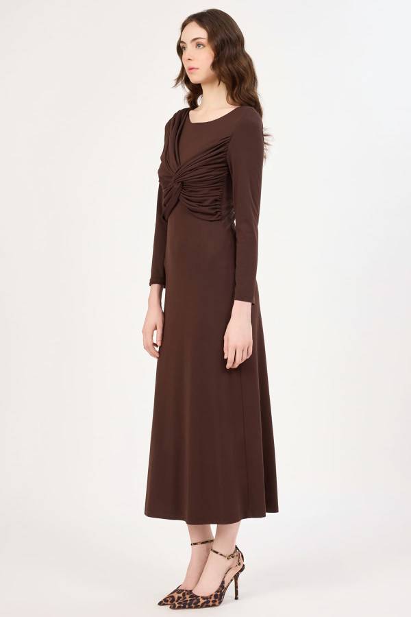 Büzgü detaylı likralı örme elbise Büzgü detaylı likralı örme elbise