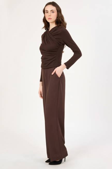 Büzgülü anvelop bluz - Thumbnail