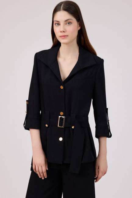 Fever - Cep detaylı kemerli ceket (1)