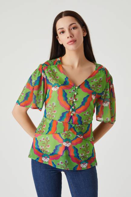 Fever - Çiçek desenli şifon bluz