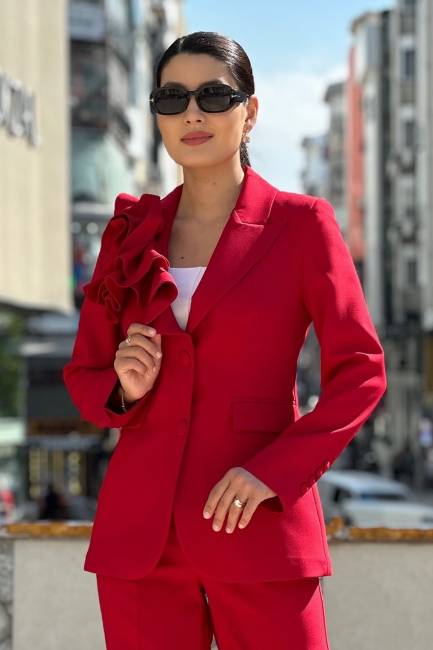 Fever - Çicek detaylı slim fit ceket