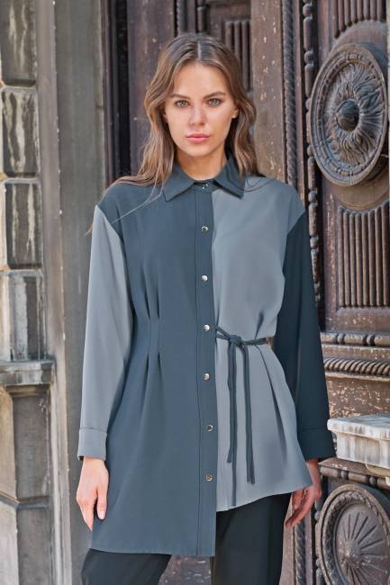 Çift renkli gömlek - Thumbnail