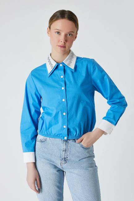 Fever - Çift yakalı taşlı gömlek