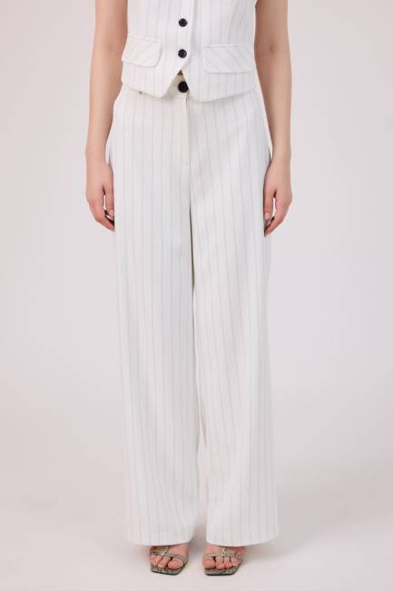 Çizgili dökümlü pantolon - Thumbnail