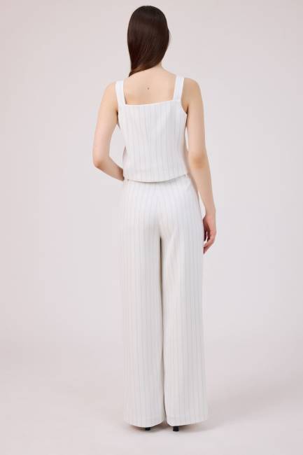 Çizgili dökümlü pantolon - Thumbnail