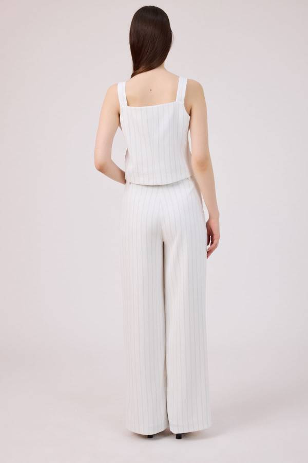 Çizgili dökümlü pantolon