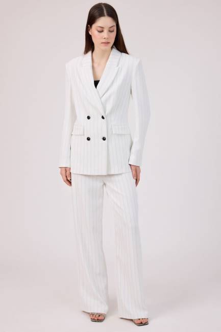 Çizgili kruvaze ceket - Thumbnail