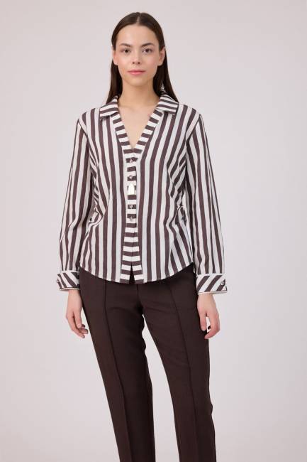 Fever - Çizgili poplin gömlek (1)