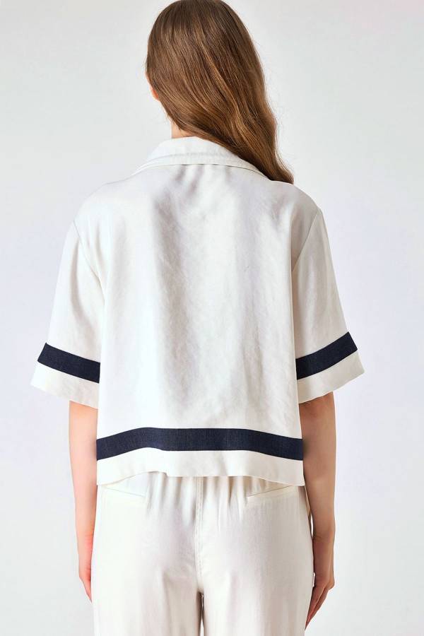 Denim mixli yakalı astarsız ceket