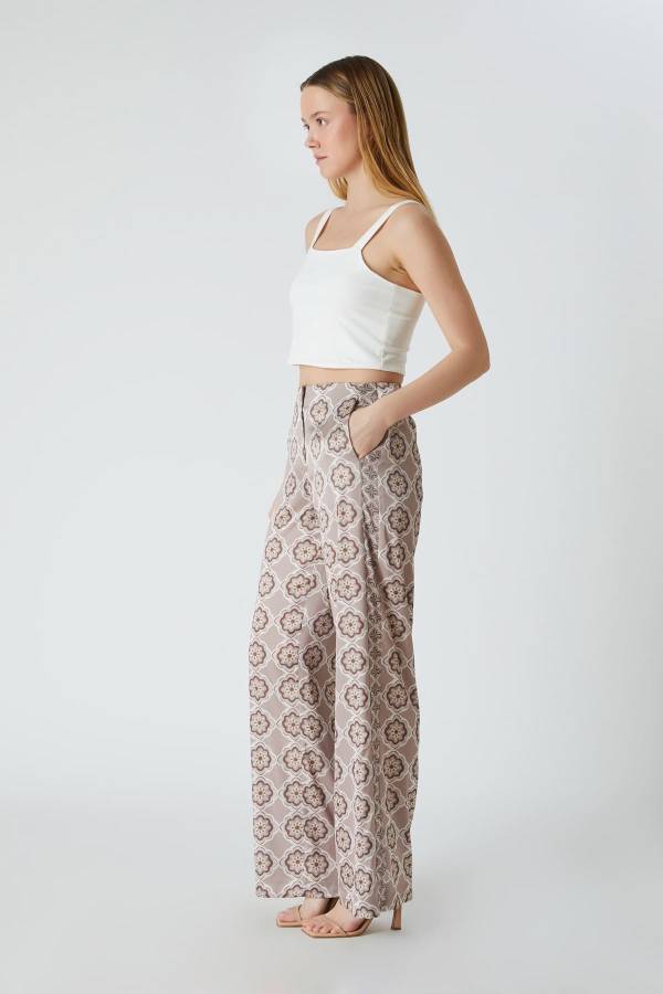 Desenli floş pantolon