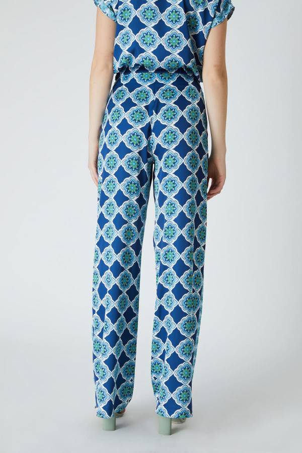 Desenli floş pantolon