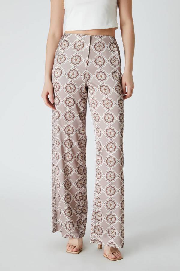 Desenli floş pantolon