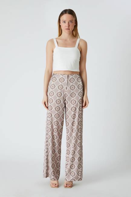 Desenli floş pantolon - Thumbnail