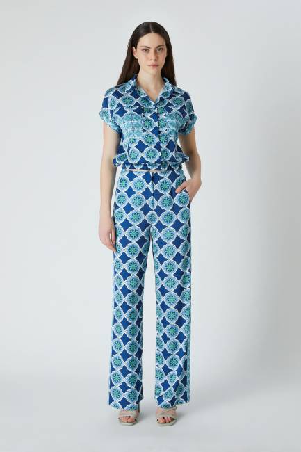 Desenli floş pantolon - Thumbnail