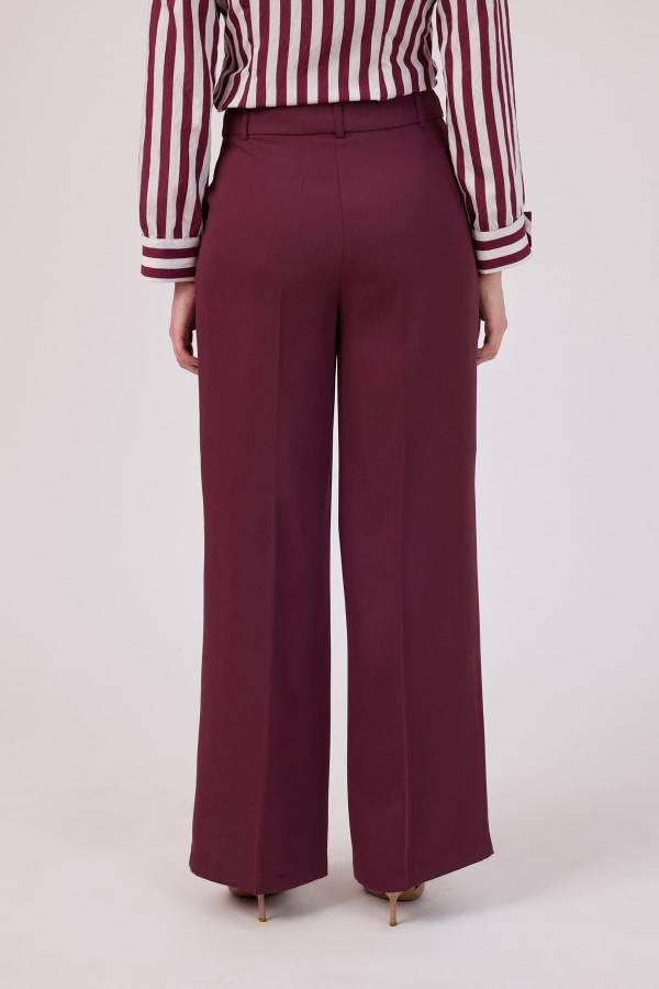 Dökümlü geniş paça pantolon