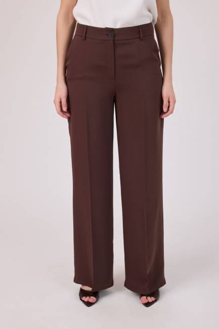 Dökümlü geniş paça pantolon - Thumbnail