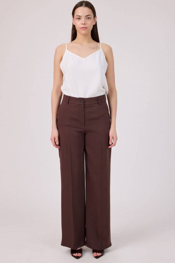 Dökümlü geniş paça pantolon