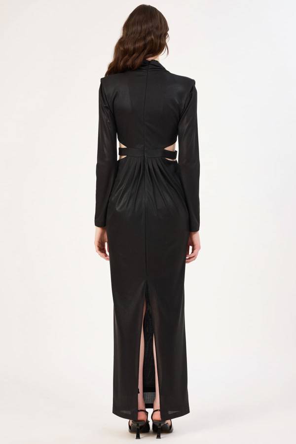 Drape detaylı abiye elbise