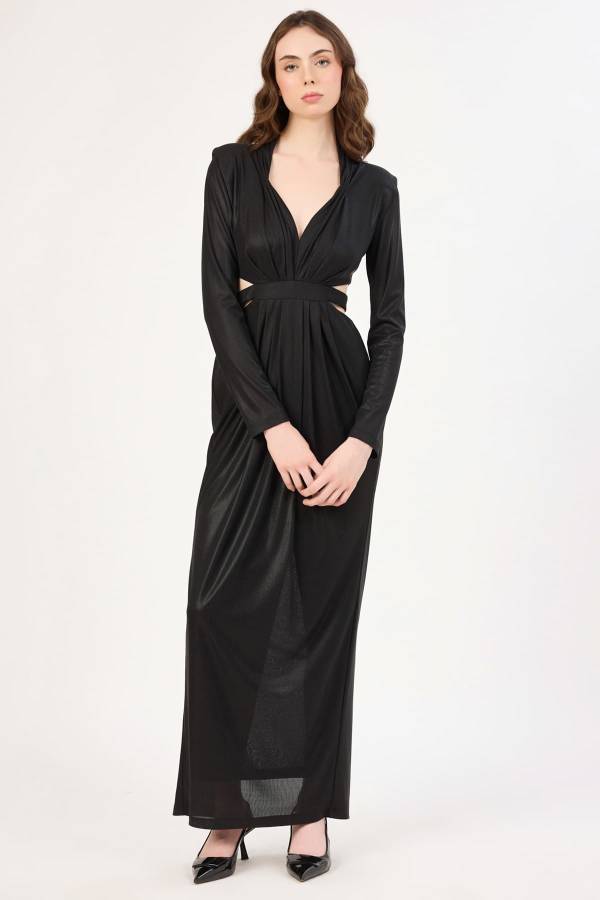 Fever - Drape detaylı abiye elbise (1)