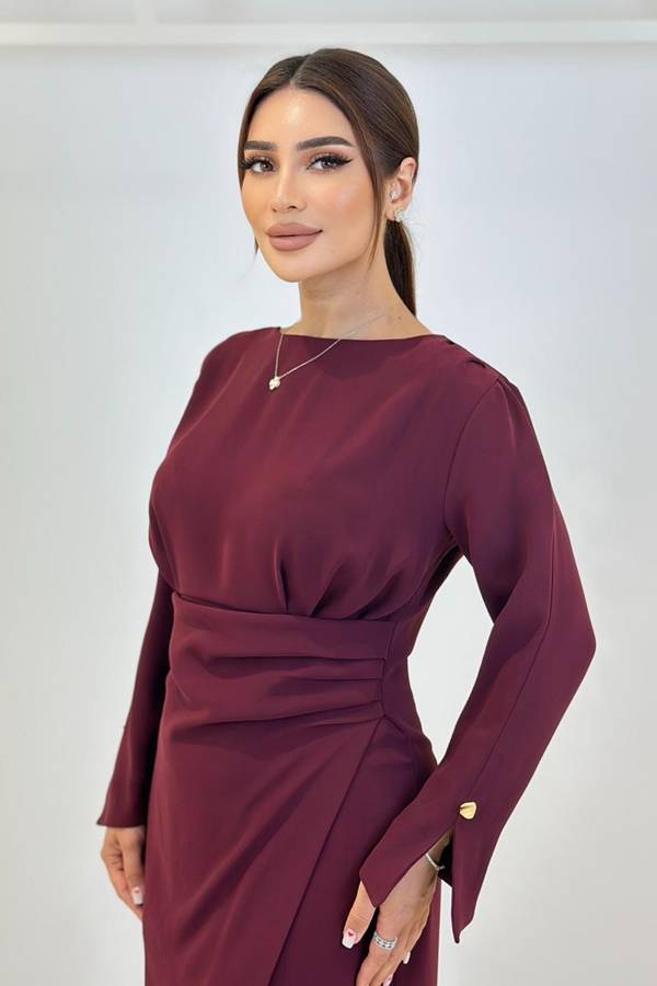 Drape detaylı asimetrik elbise Drape detaylı asimetrik elbise