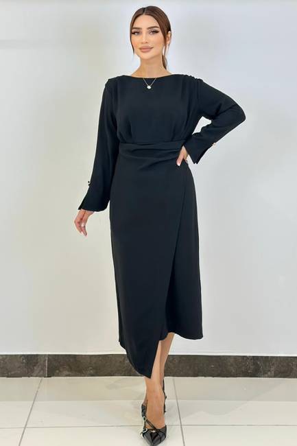 Fever - Drape detaylı asimetrik elbise Fever - Drape detaylı asimetrik elbise