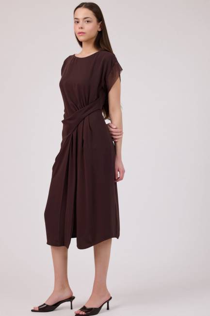 Fever - Drape detaylı dökümlü elbise (1)