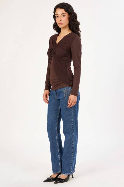  - Drapeli tül örme bluz (1)