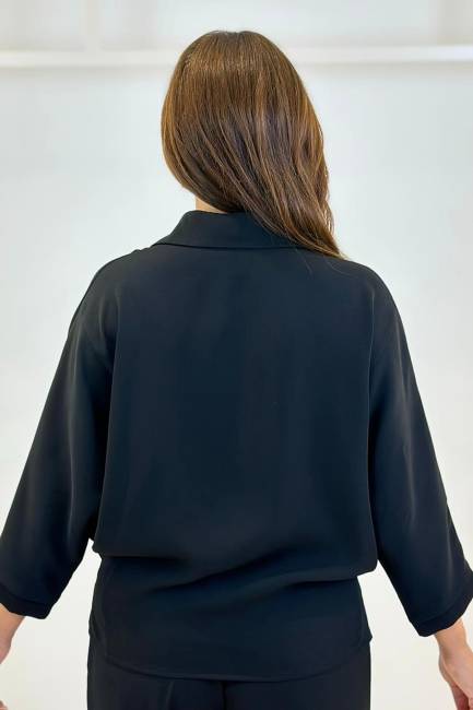 Düğüm detaylı gömlek - Thumbnail