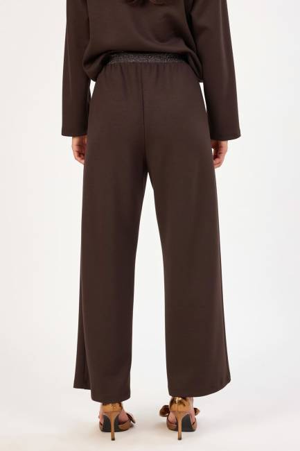 Düz paça likralı örme pantolon - Thumbnail