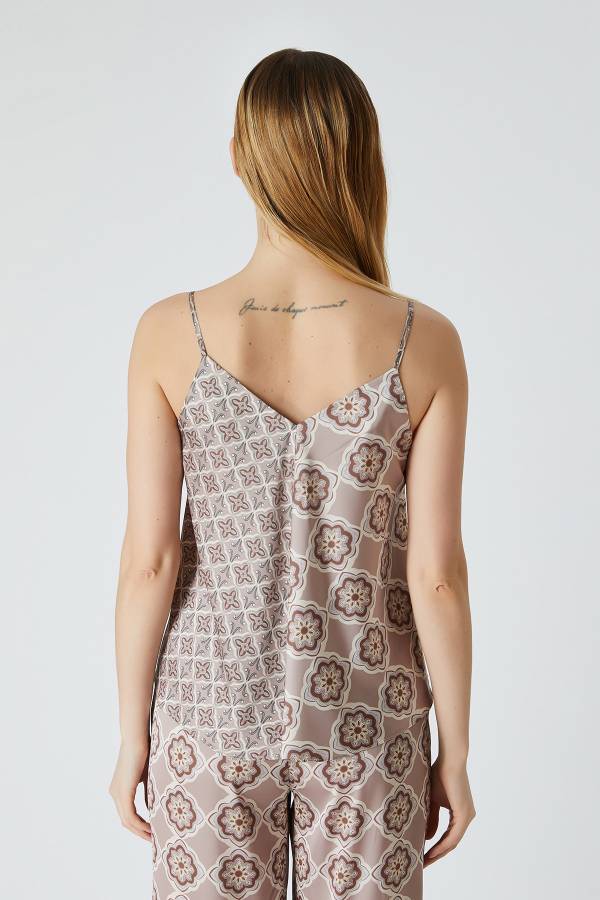 Etnik desenli floş bluz