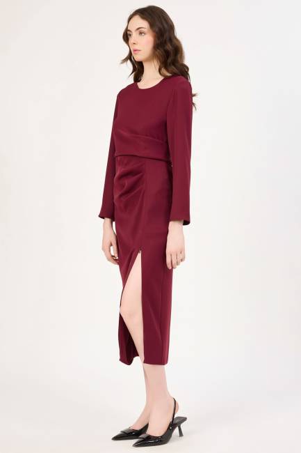 Fermuar detaylı elbise - Thumbnail