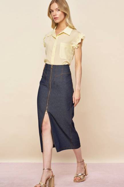 Fever - Fermuar detaylı jean etek