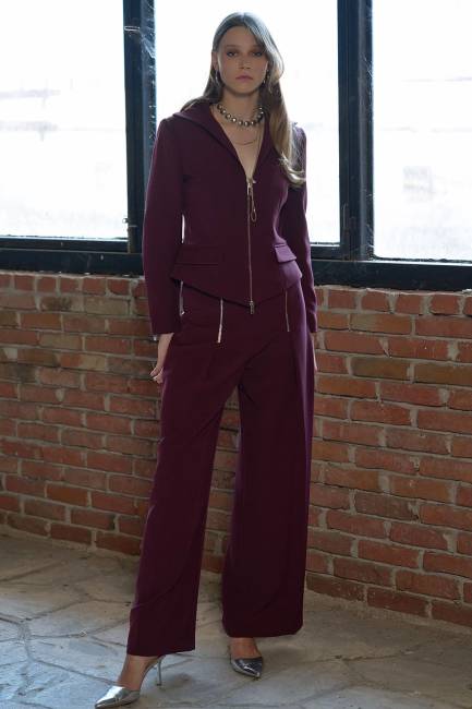 Fever - Fermuar detaylı pileli geniş paça pantolon Fever - Fermuar detaylı pileli geniş paça pantolon