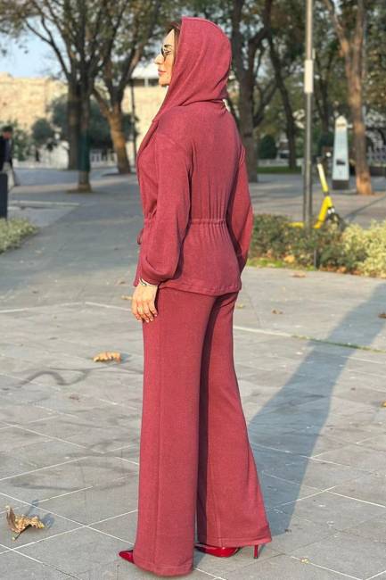 Fermuarlı örme bluz - Thumbnail